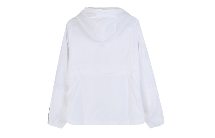 (WMNS) adidas Plaid Applique Windtight Hooded Jacket Coat White EH3901