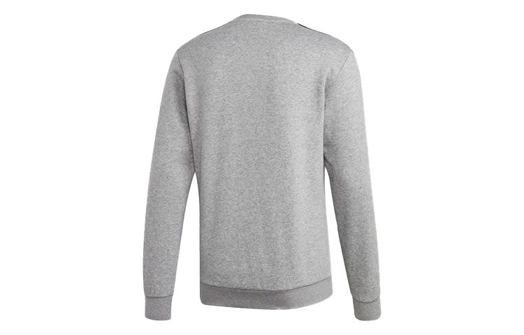 adidas Stripe Casual Sports Round Neck Pullover 'Grey Black' EI4902