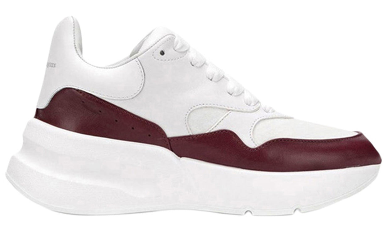 (WMNS) Alexander McQueen Oversized Runner in Nappa Calf Leather 'White Burgundy' 533710WHT999093