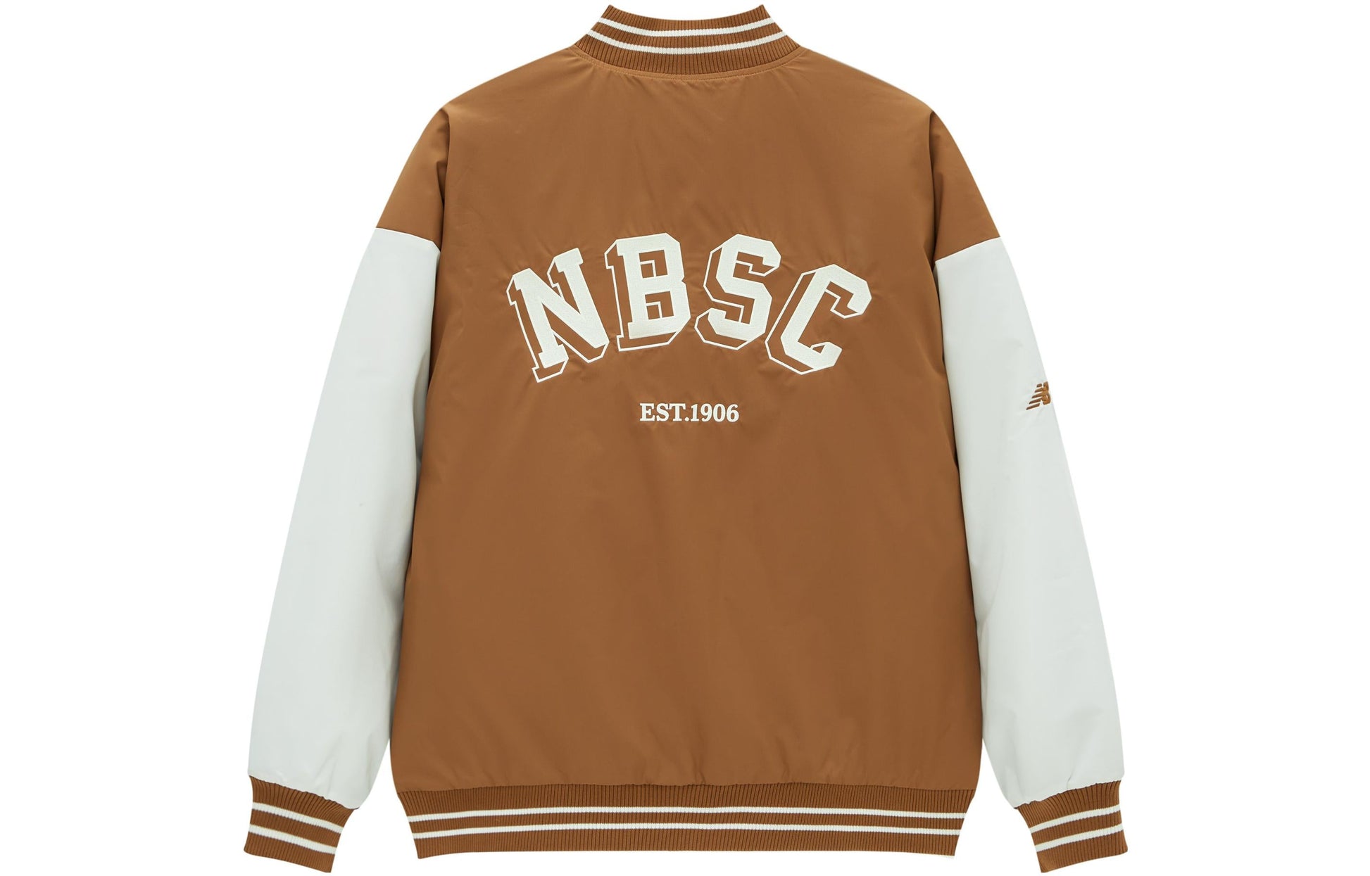 New Balance Baseball Varsity Jacket Asia Sizing 'Tan White' AMJ34309-WOI