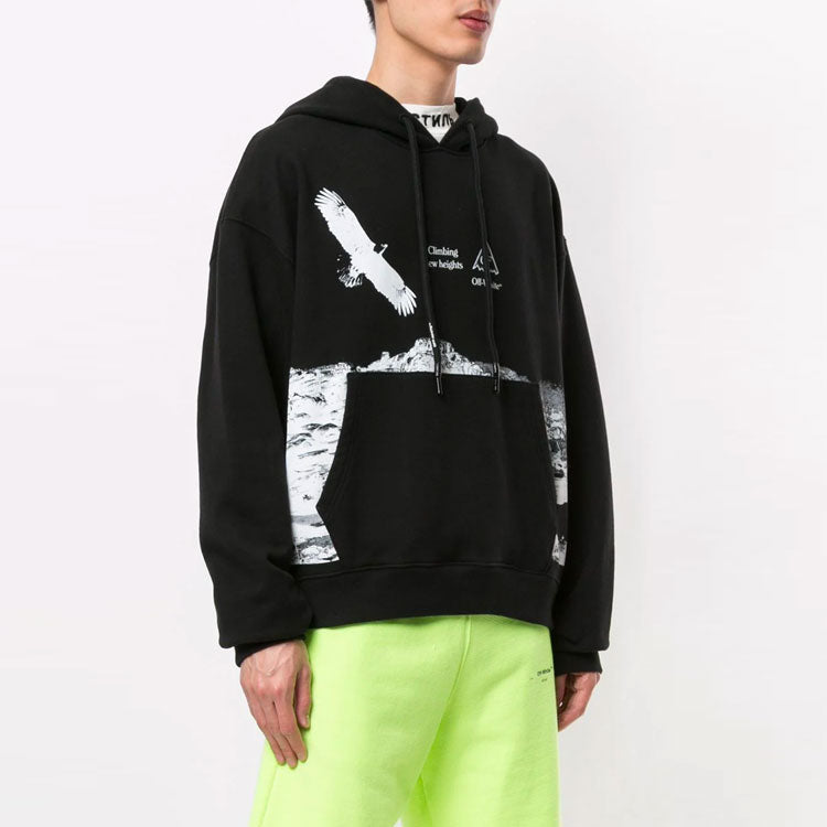 Men's Off-White Animal Pattern Printing Loose Fit Black OMBB037S20E300161001
