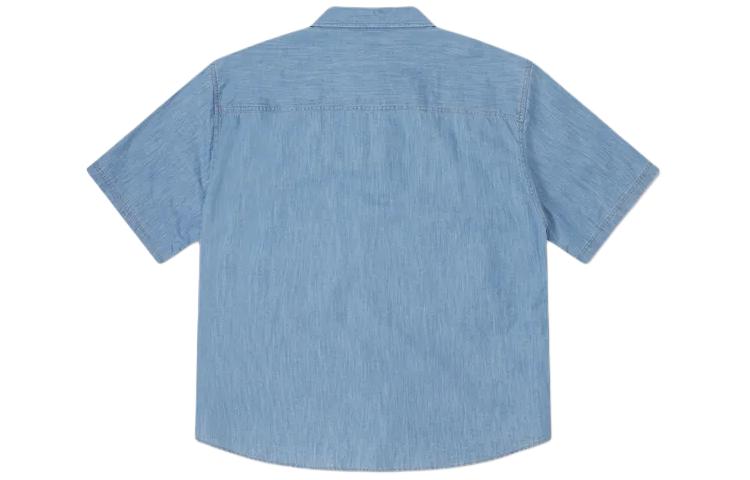 Converse Denim Wordmark Utility Shirt Asia Sizing 'LT Retro Blue' 10027158-A01