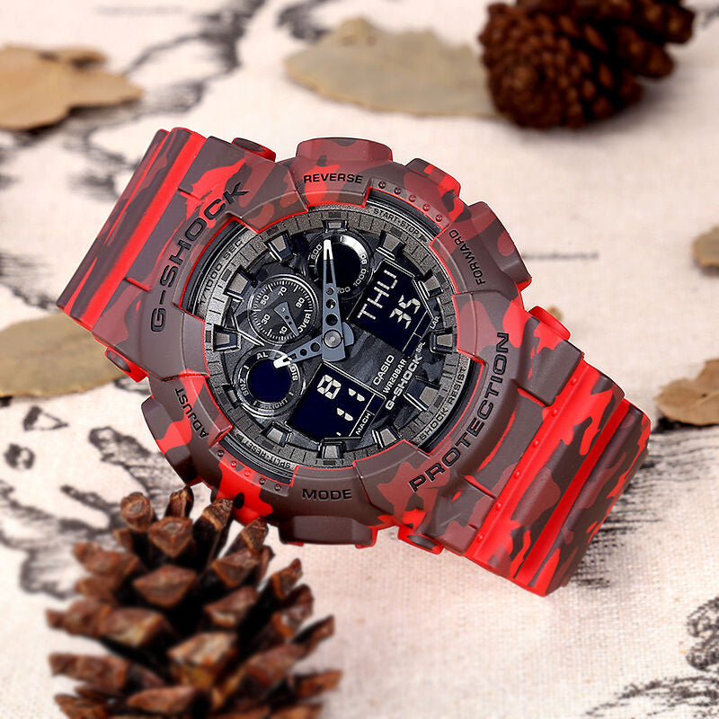 CASIO G-Shock Analog-Digital 'Red' GA-100CM-4A