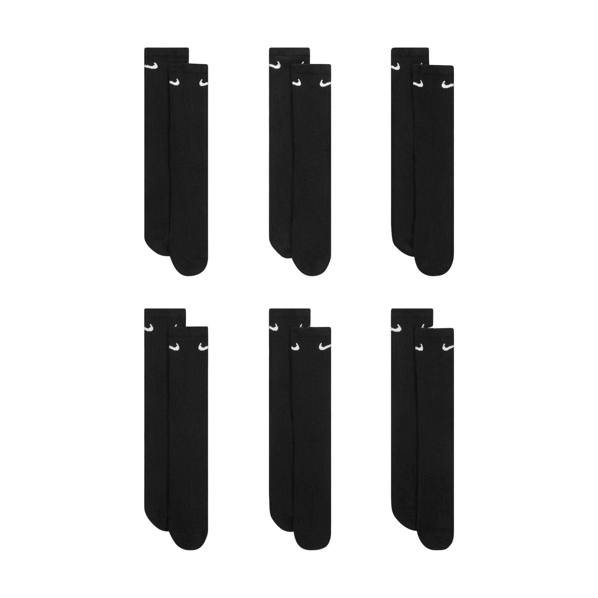Nike Unisex Logo Socks 6 Packs Black SX7666-010