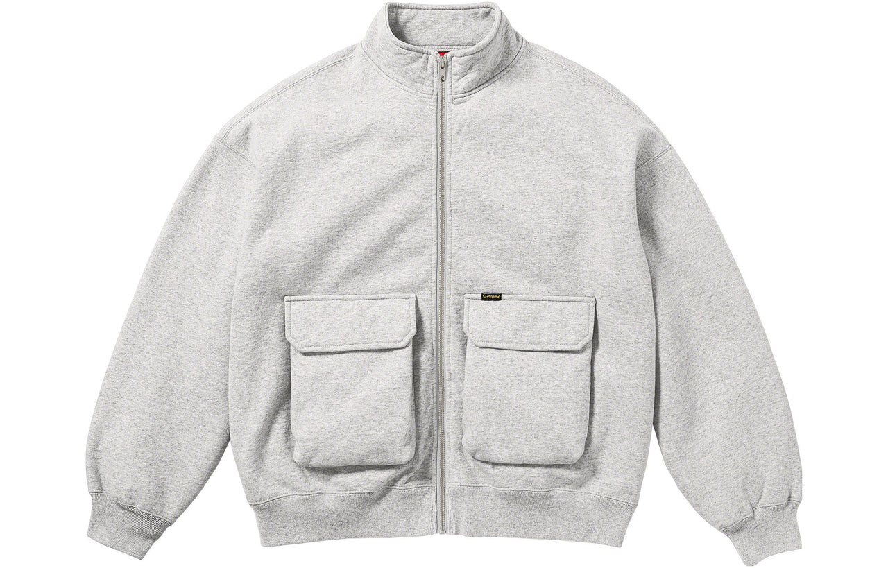 Supreme FW23 Week1 Cargo Pocket Zip Up Sweatshirt Jacket 'White' SUP-FW23-043