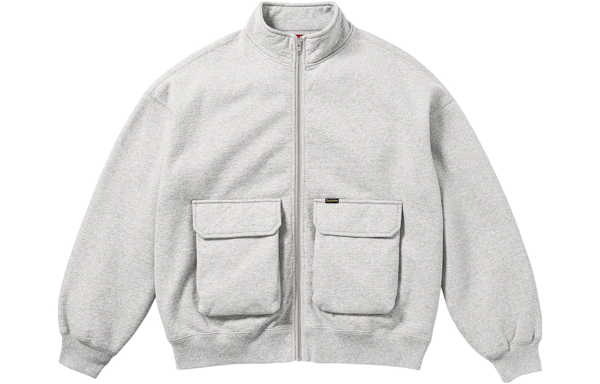 Supreme FW23 Week1 Cargo Pocket Zip Up Sweatshirt Jacket 'White' SUP-FW23-043