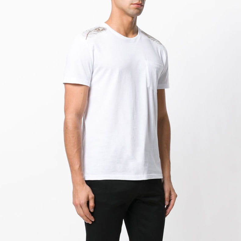 Men's Alexander McQueen Embroidered Short Sleeve White 464059-QJZ71-0900