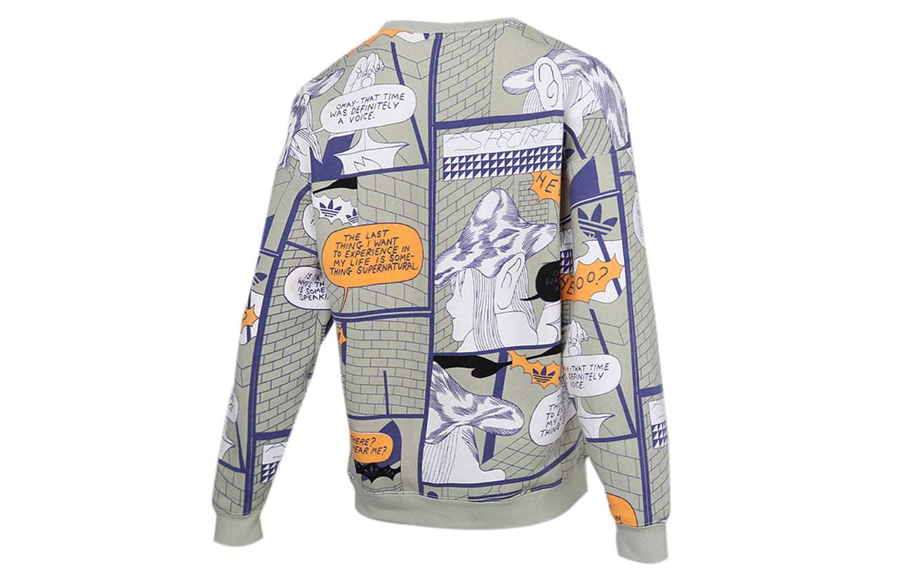 (WMNS) adidas originals Sweatshirt Cartoon Pattern Casual Sports Round Neck Green GN4265