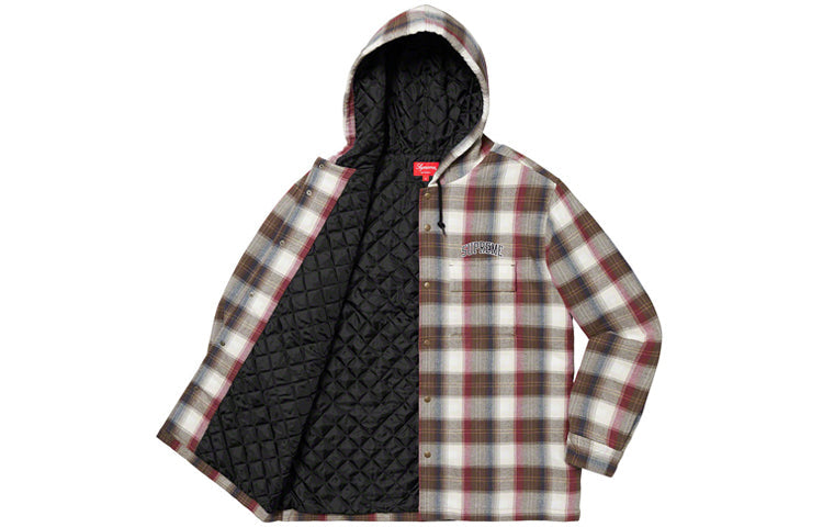 Supreme FW19 Week 16 Quilted Hooded Plaid Shirt 'Brown' SUP-FW19-10839