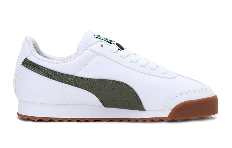 (GS) PUMA Roma Basic Low Top Running Shoes White/Green 359841-25