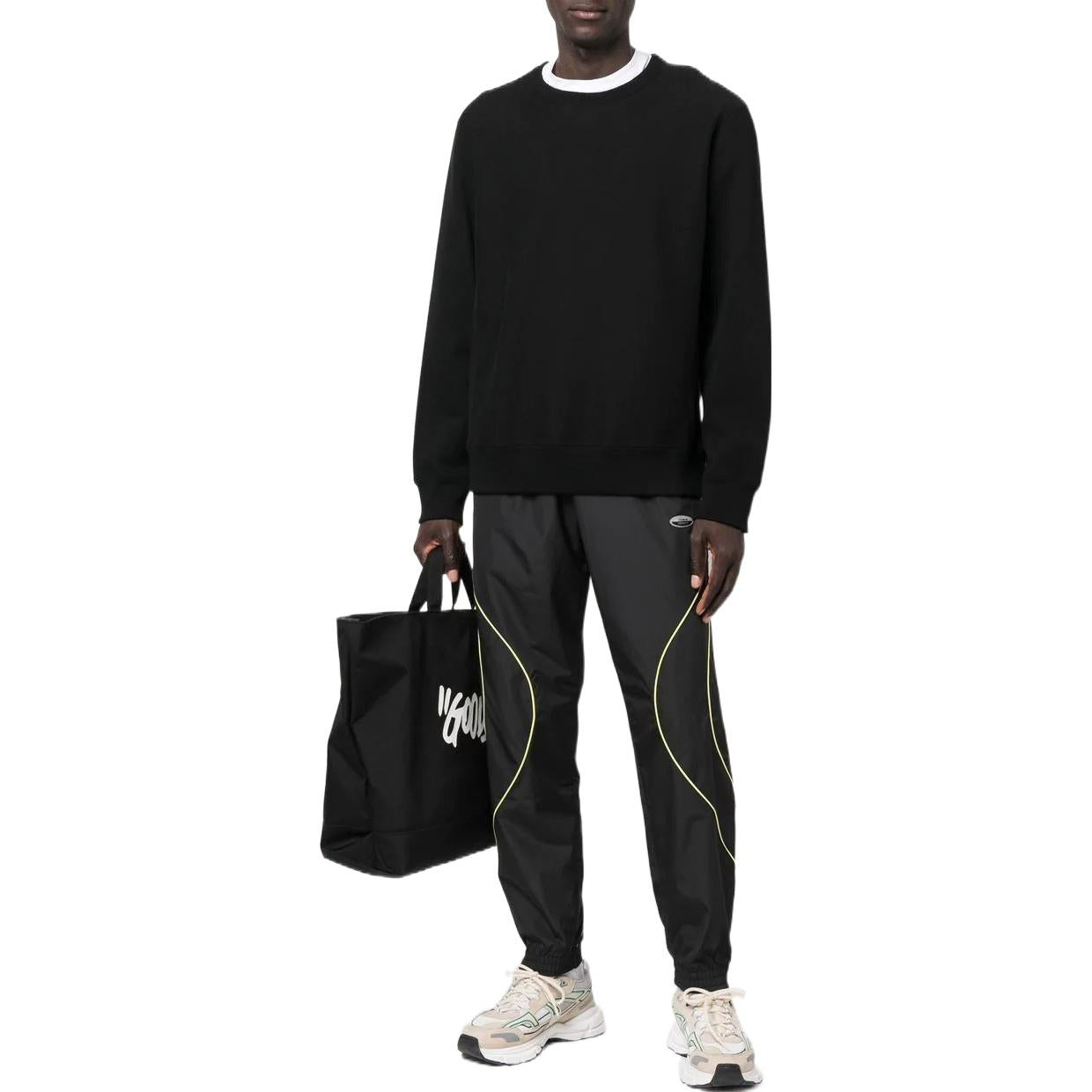 Men's adidas Detail Elastic Waistband Bundle Feet Sports Pants/Trousers/Joggers Black HC9500