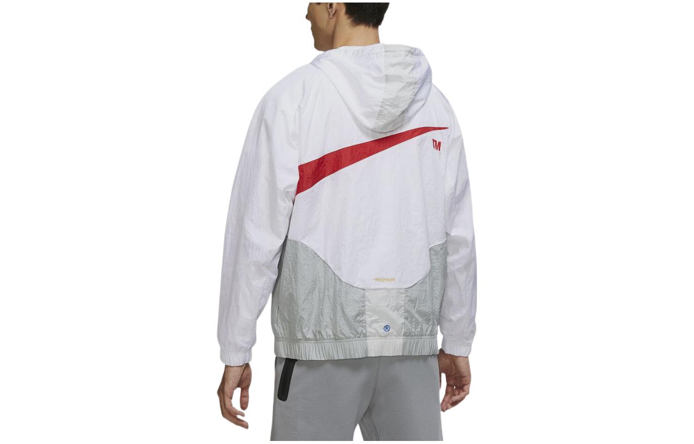 Nike Large Swoosh Zipped Jackey 'White Red' DD5967-100