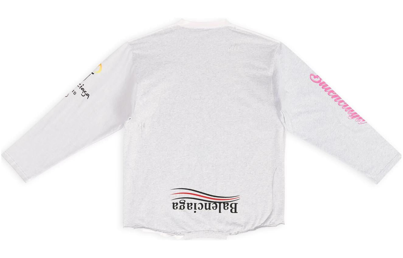 Balenciaga Upside Down Long Sleeve T-Shirt 'White' 698155TMVC99000
