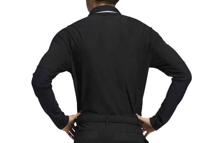 adidas logo Golf Sports Long Sleeves polo Black FJ9923