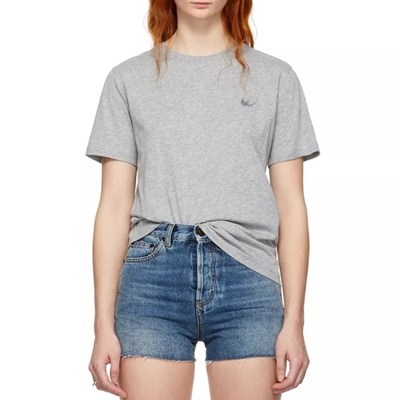 McQ Alexander McQueen Embroidered Round Neck Pullover Short Sleeve light grey 473705-RMT76-1207