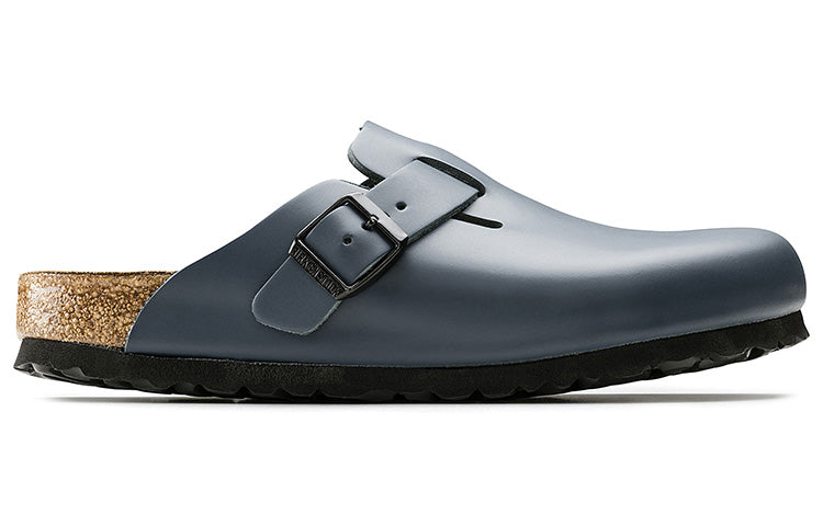 Birkenstock Boston Soft Leather Mules 'Blue' 60151