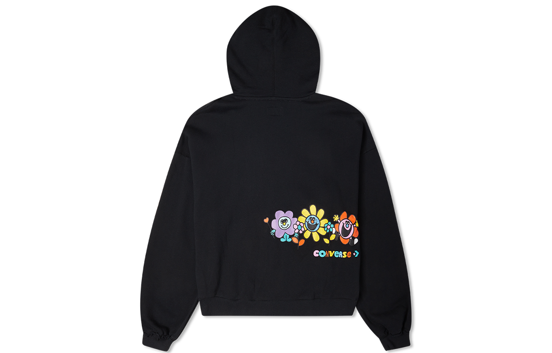 (WMNS) Converse Crafted Fashion Graphic Hoodie Asia Sizing 'Black' 10024178-A01