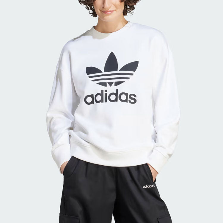 (WMNS) adidas Trefoil Crew Sweatshirt 'White' IK6476