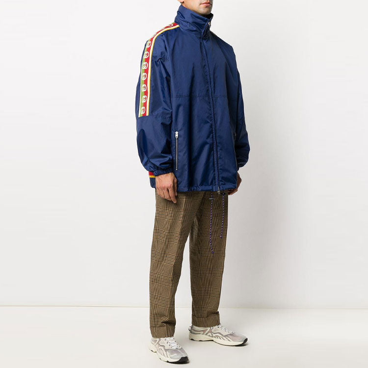 Men's Gucci Zipper Long Sleeves Jacket Blue 618904-ZAETV-4340