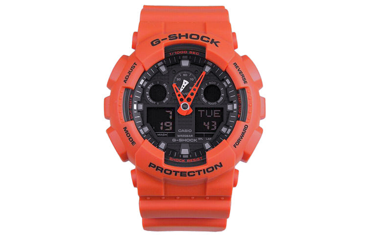CASIO G-Shock Analog-Digital 'Orange Red' GA-100L-4A