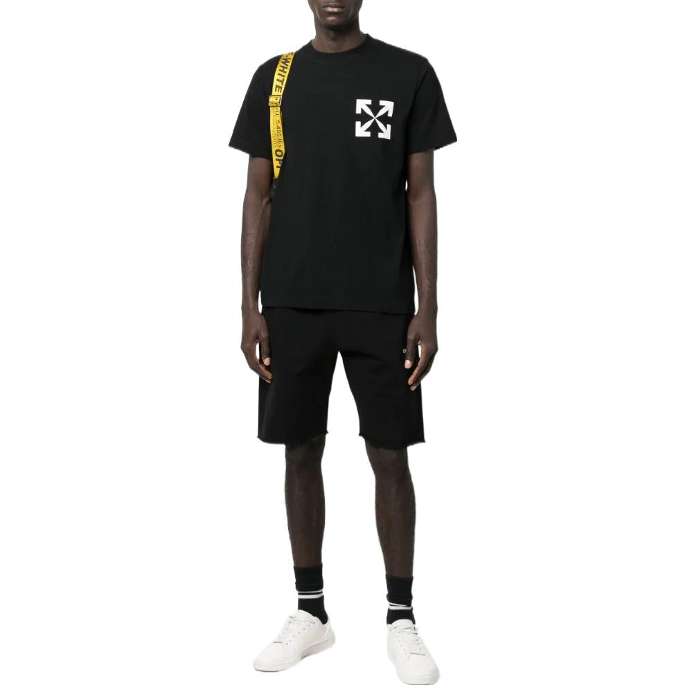 Men's Off-White SS22 Arrow Printing Short Sleeve Black T-Shirt OMAA027C99JER00210011001