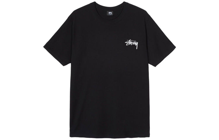 Stussy Carp Stock Tee Back Printing Short Sleeve Unisex Black 1904465