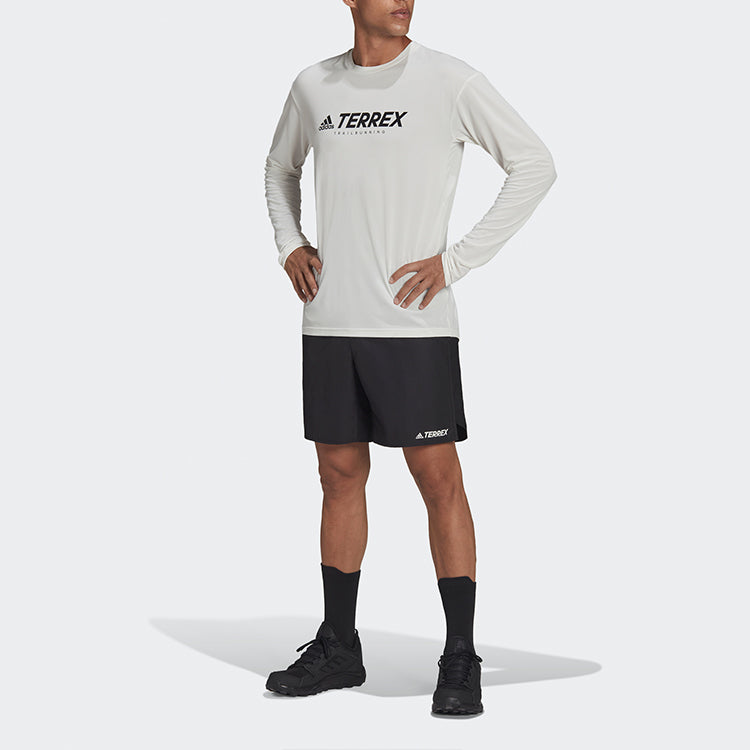 adidas Alphabet Logo Outdoor Sports Long Sleeves Beige GJ7614