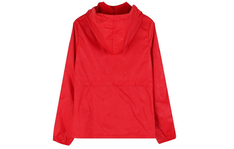 (WMNS) adidas Plaid Applique Windtight Hooded Jacket Coat Red EH3909
