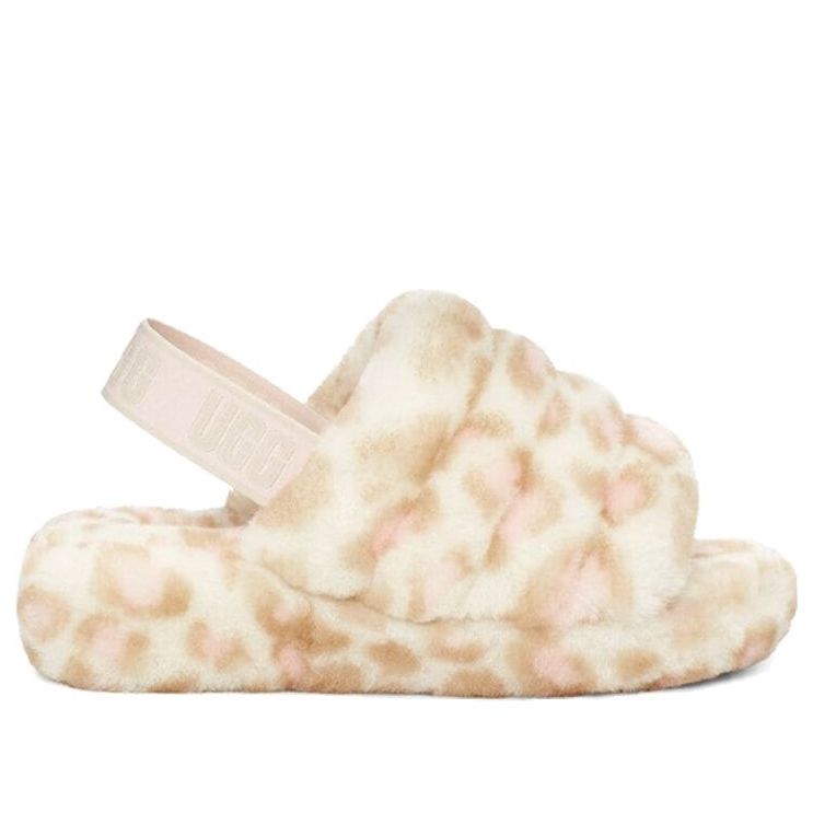 (WMNS) UGG Fluff Yeah Slide 'Panther Print' 1120903-WHT