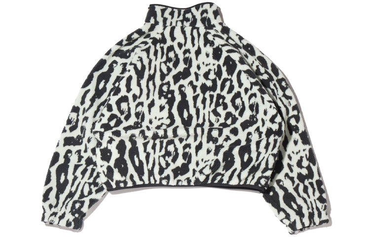 (WMNS) Nike Sportswear Sherpa Stay Warm Animal Print Printing Stand Collar Jacket Smoke Gray CU6592-070
