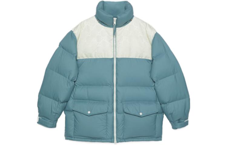 Gucci Nylon Down Jacket With GG Inserts 'Blue Grey' 762558-Z8BNG-1121