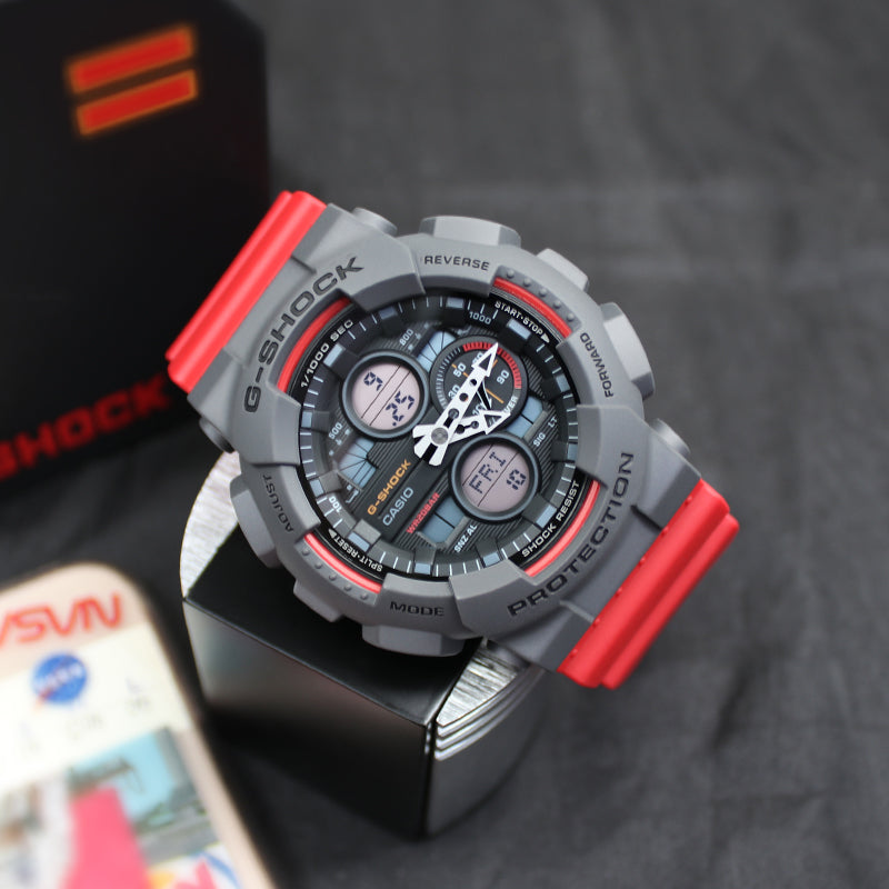 CASIO G-Shock Analog-Digital 'Red' GA-140-4APRBS