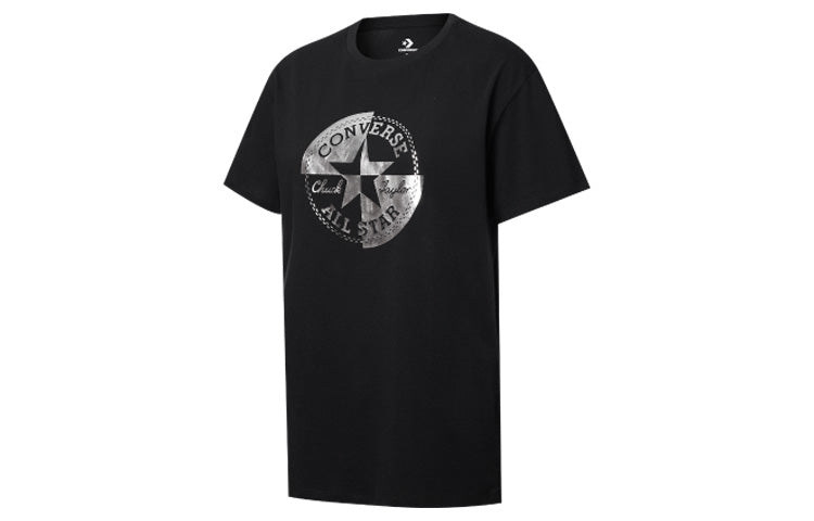 (WMNS) Converse Printing Short Sleeve Casual Round Neck Black 10020520001