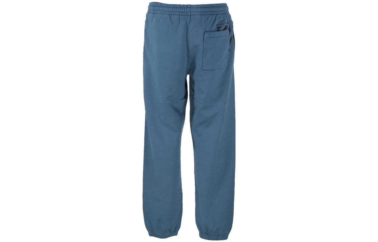 Men's Off-White SS22 Solid Color Elastic Waistband Sports Pants/Trousers/Joggers Blue OMCH043S22FLE0034810