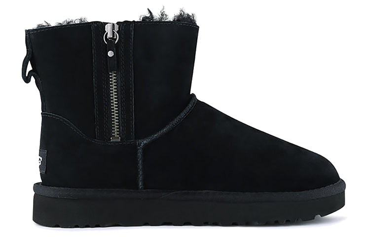 (WMNS) UGG Classic Mini Double Zip Double Zipper Snow Boots Black 1018849-BLK