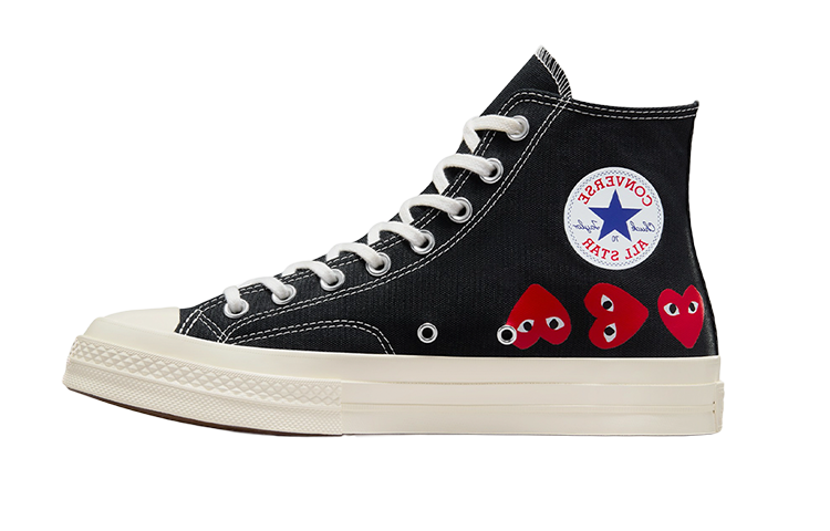 Converse x COMME des GARCONS PLAY Chuck 70 Hi 'Multi-Heart Black' A08147C