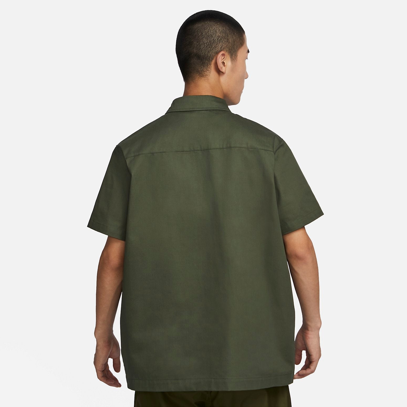 Nike Woven Military Short-Sleeve Button-Down Shirt 'Olive Green' DX3341-325