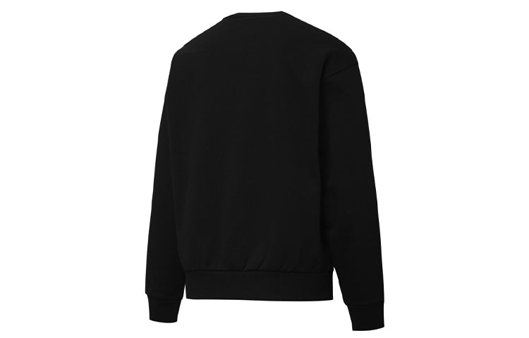 (WMNS) PUMA ESS Logo Crewneck Sweatshirt 'Black White' 586546-01