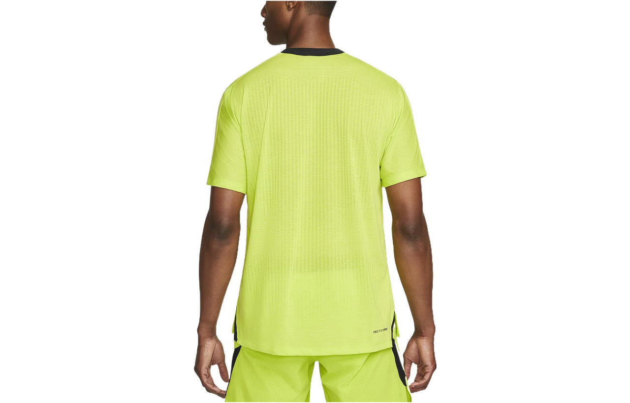 Men's Nike Pro Dri-FIT Adv Training Sports Quick Dry Solid Color Round Neck Short Sleeve Atomic Green T-Shirt DD1704-321