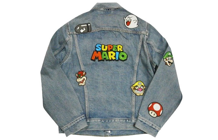 Levis x Super Mario Cartoon Denim Jacket For Men Blue 77380-0016