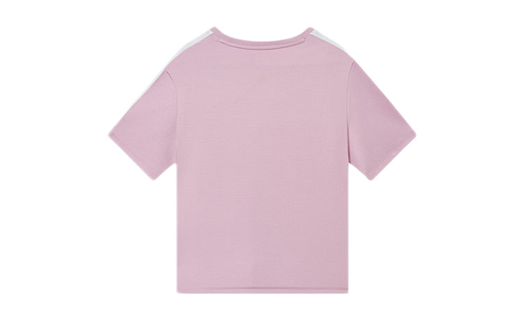 (WMNS) FILA Alphabet Logo Printing Sports Round Neck Short Sleeve Pink Purple F11W928115F-VT