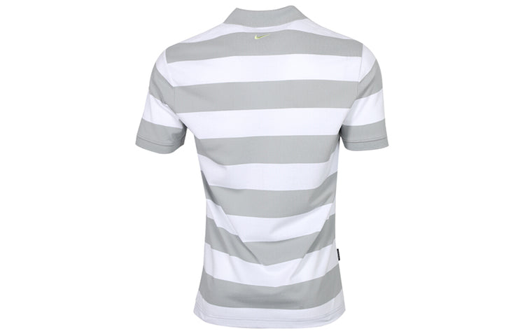 Nike Sportswear Swoosh Stripe Colorblock Short Sleeve polo Gray White CJ4910-077