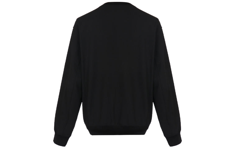 Men's KENZO Logo Embroidered Round Neck Long Sleeves Black F96-5SW604-1RH-99