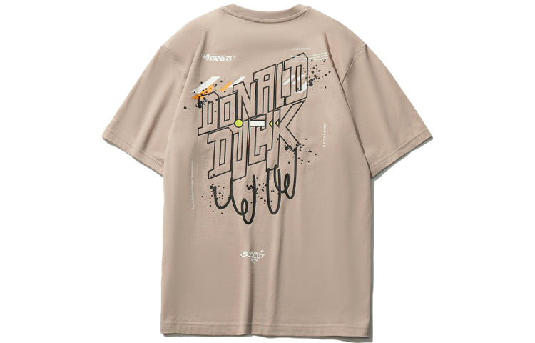 Li-Ning x Disney Crossover Cartoon Printing Round Neck Pullover Short Sleeve Couple Style White Purple AHSR546-4