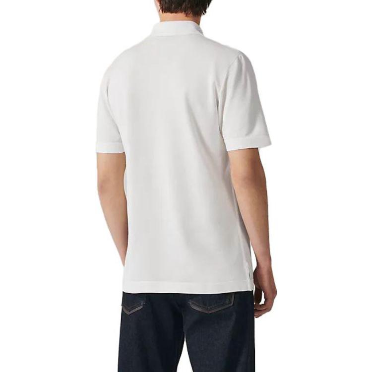 HERMES Buttoned H Embroidery Polo Shirt 'White' H072325HA90SM