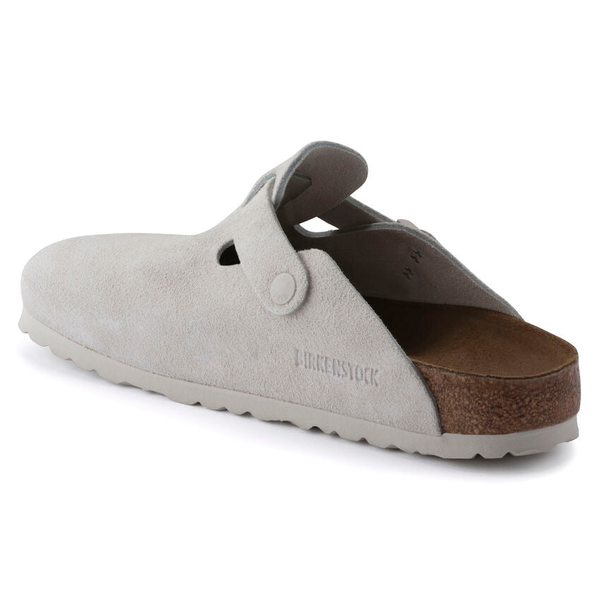 Birkenstock Boston Suede Leather Sandals 'Antique White' 1024731
