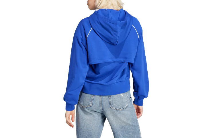 (WMNS) adidas Big Logo Hoodie 'Blue' IK0487