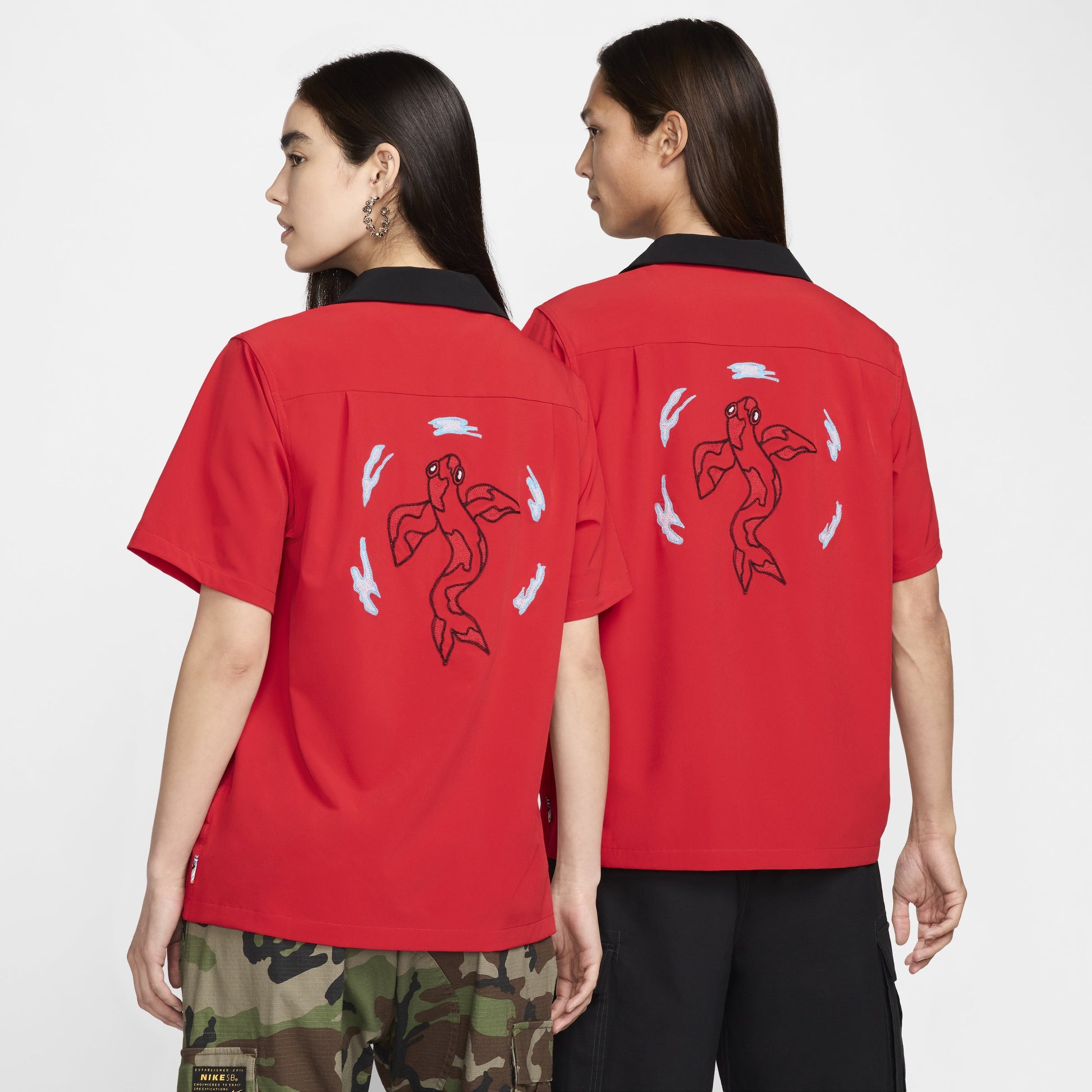 Nike SB Short-Sleeve Button-Up Bowler Shirt 'Team Japan' FZ4057-657