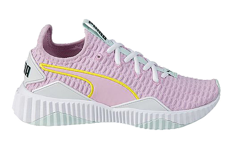 (GS) PUMA Defy Low Top Running Shoes Pink/White 191557-05