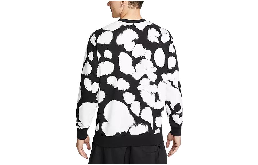Men's Nike Sportswear Essentitals+ Pattern Full Print Round Neck Long Sleeves Black DM6915-010